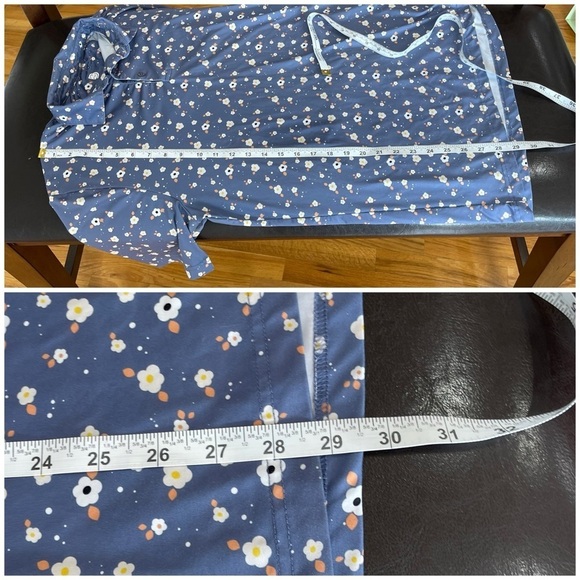 Birdies Double Golf Polo Shirt flowers blue size Medium athleticwear outdoor - Picture 6 of 13